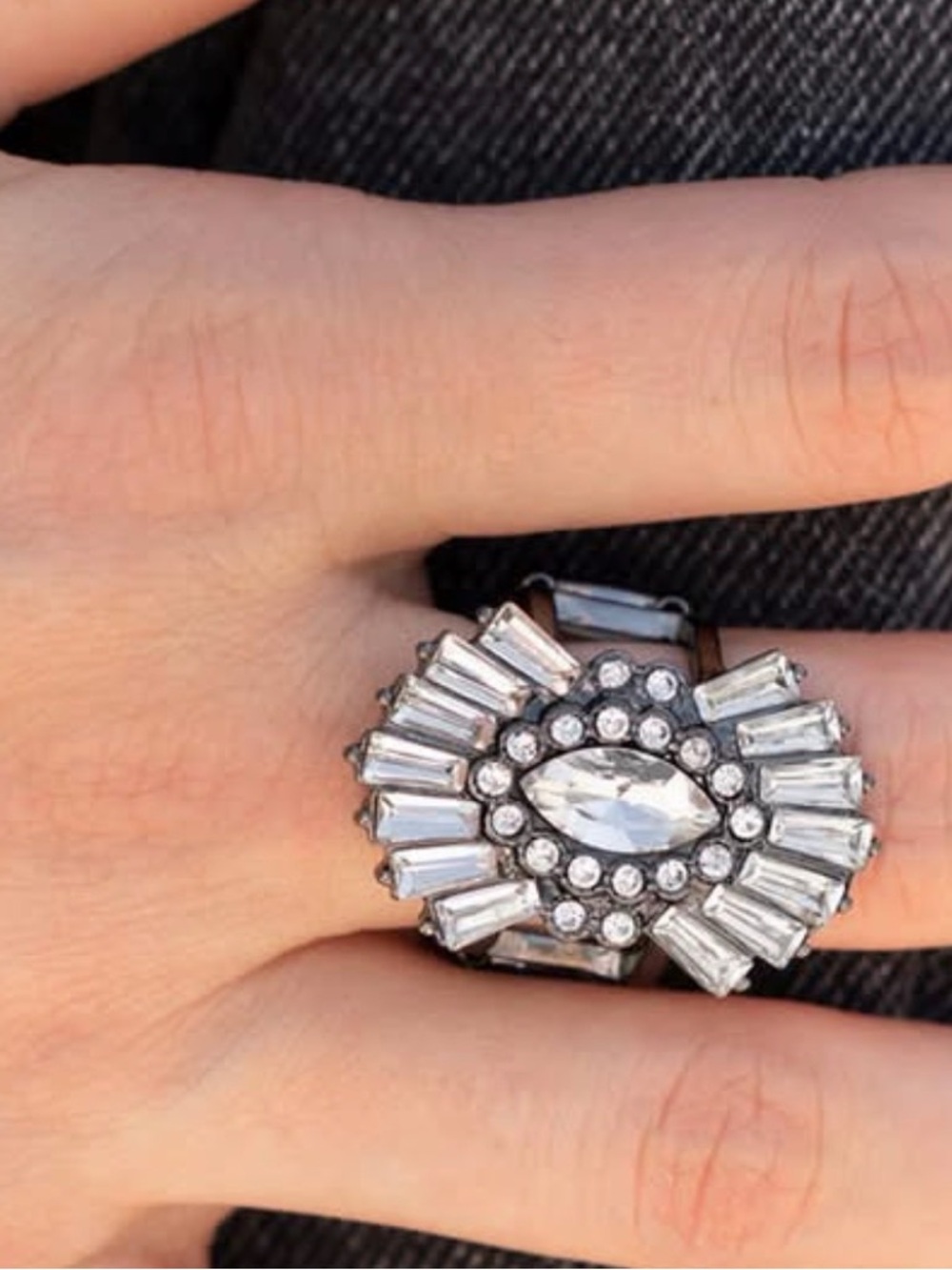 paparazzi Clear Crystal Statement Ring